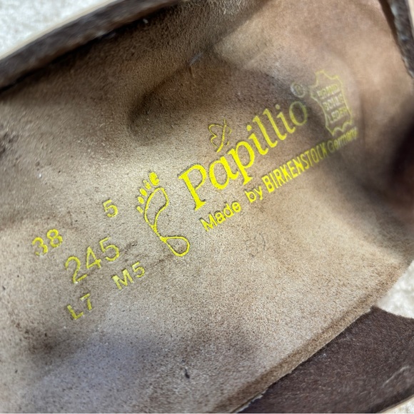 Birkenstock Papillio Gizeh Red Purple Geometric Print Sandal Size 38 Regular - Picture 9 of 12